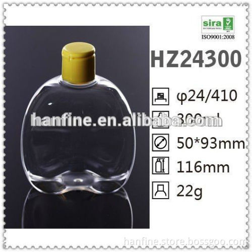 2016 Hot selling PET flat plastic bottle/flip cap/factory price/100ml-300ml